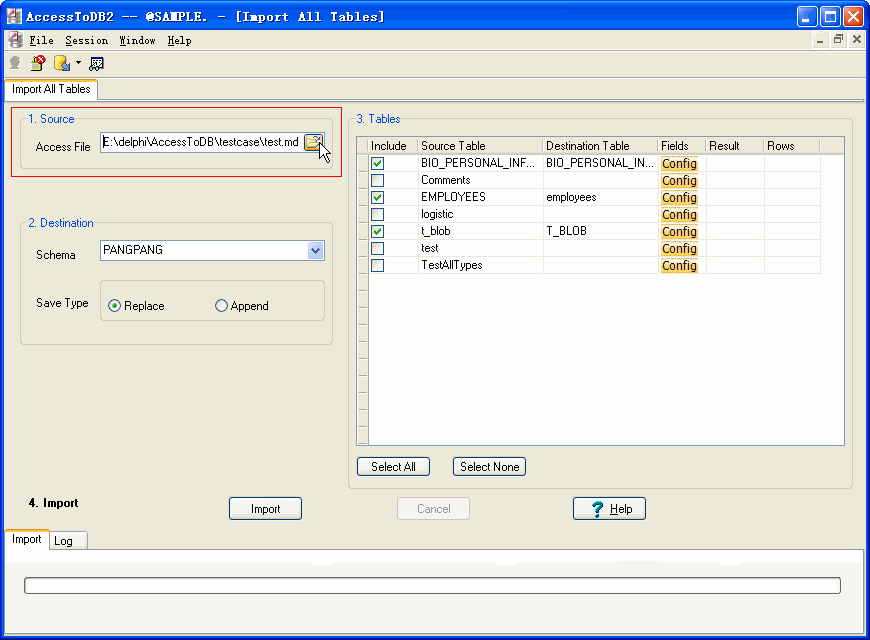 Import data from Access To DB2 - open Access