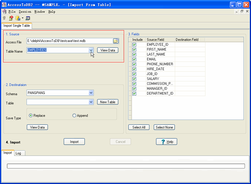 Import data from Access To DB2 - open Access