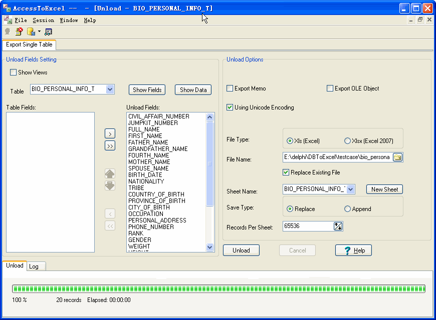 Export data from Access To Excel - export by session