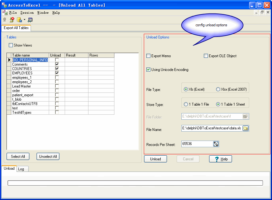 Export data from Access To Excel - config export Access tables
