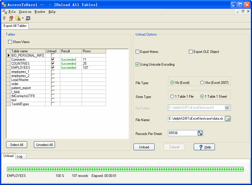 Export data from Access To Excel - export all Access tables