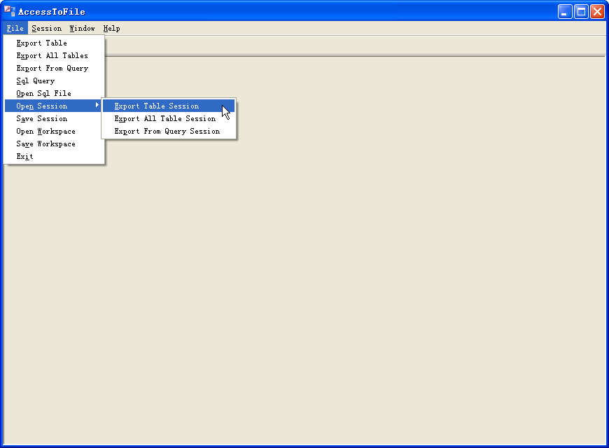 Export data from Access To Csv (Txt) - load session button