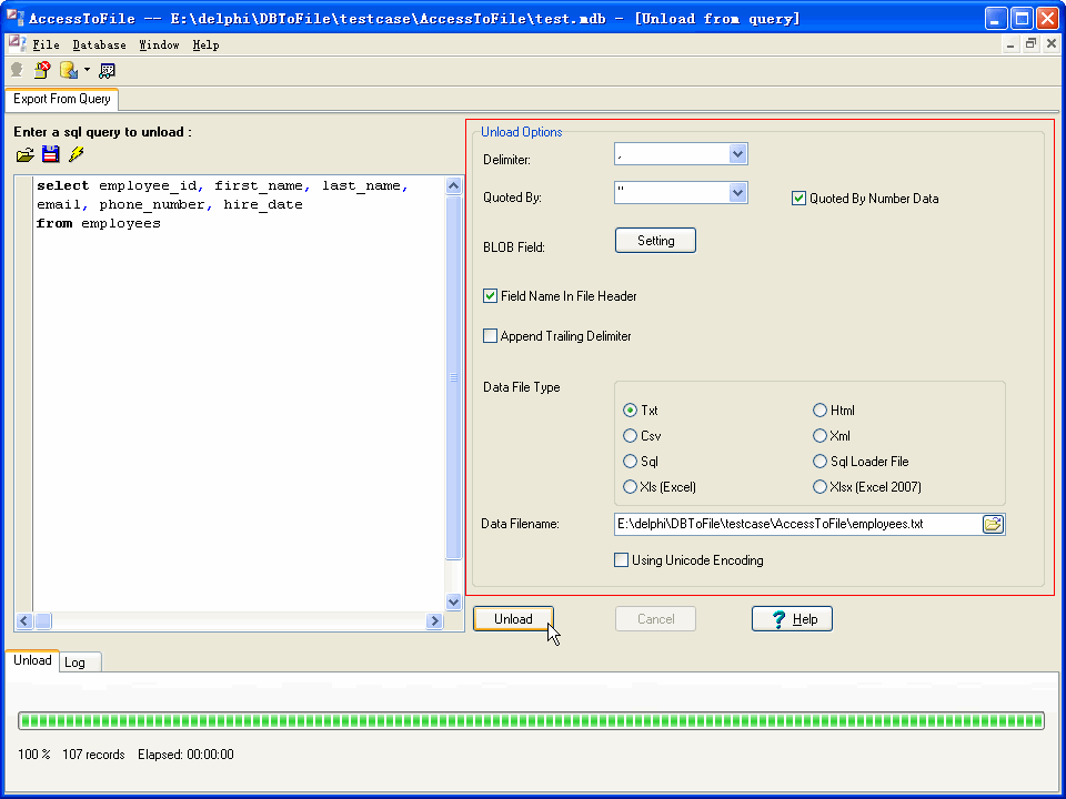 Export Access Query Results To CSV - query