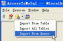 Import data from Access To MS SQL Server - import Sql Server query button