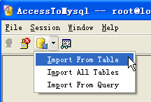 Import data from Access To Mysql - import Mysql table button