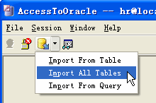 Import data from Access To Oracle - import all Oracle tables button