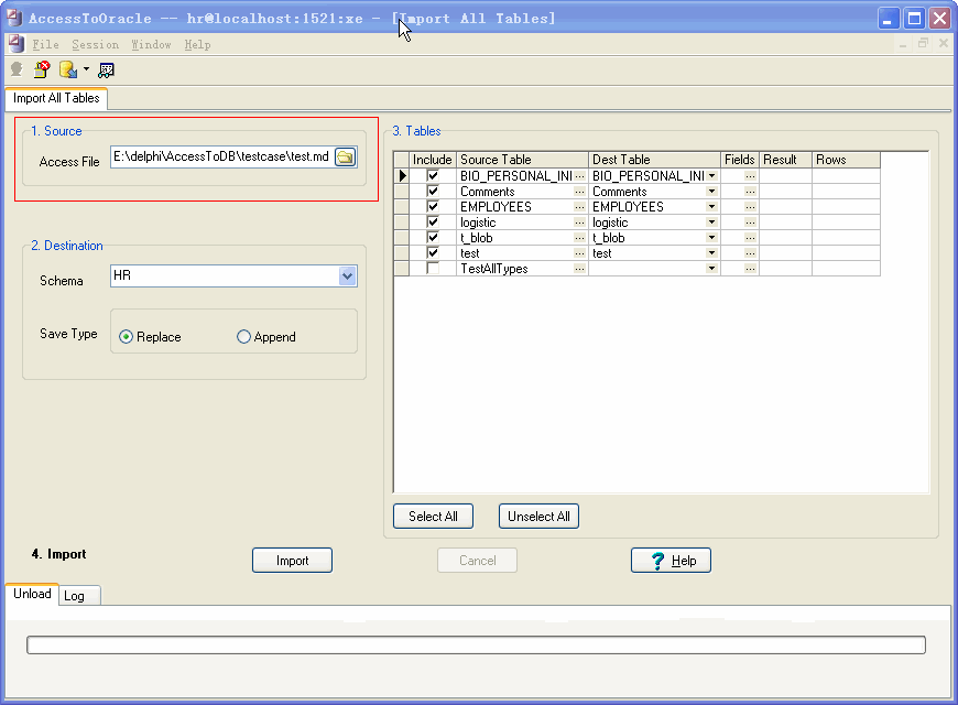 Import data from Access To Oracle - open Access