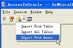 Import data from Access To Oracle - import Oracle query button