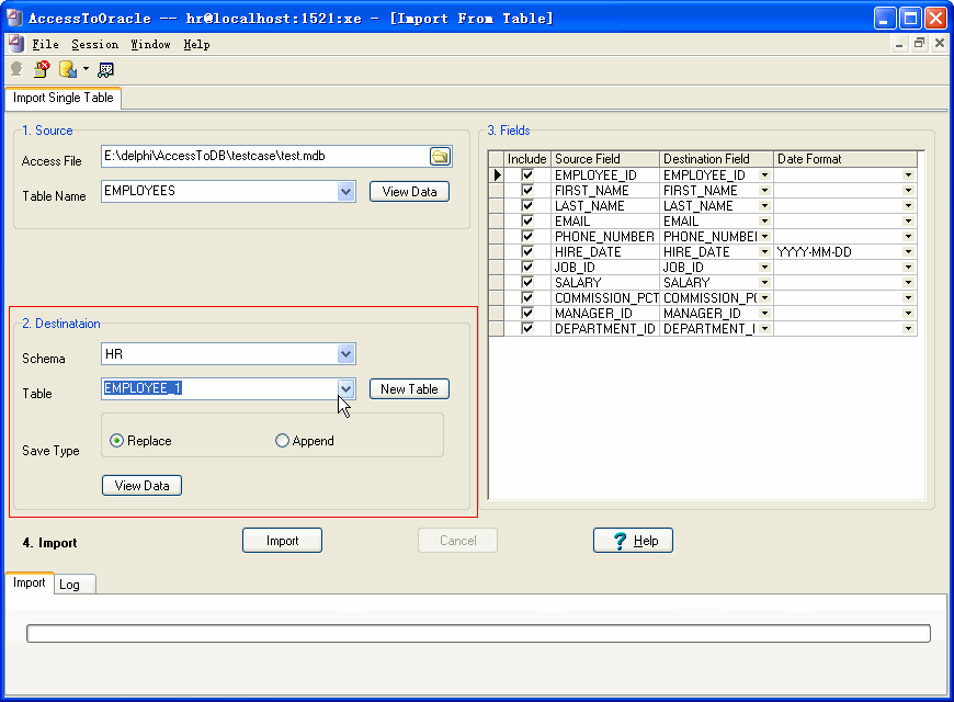 Migrate Access To Oracle - choice Oracle table
