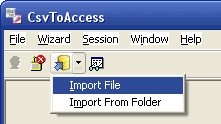import data from Csv to Access - click import button