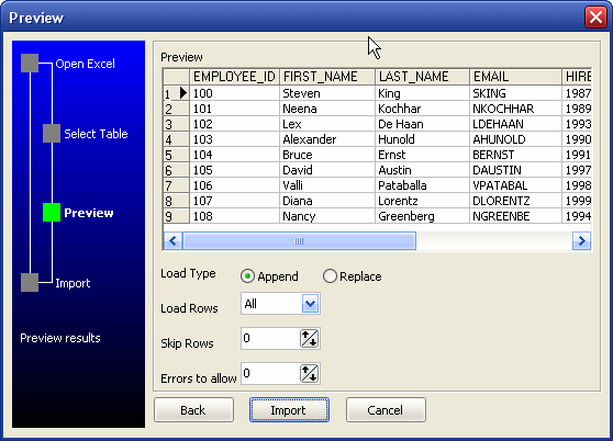 Copy CSV Data To Access - preview