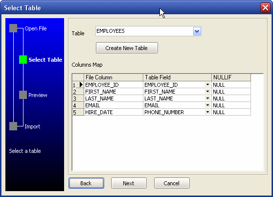 Copy CSV Data To Access - select table