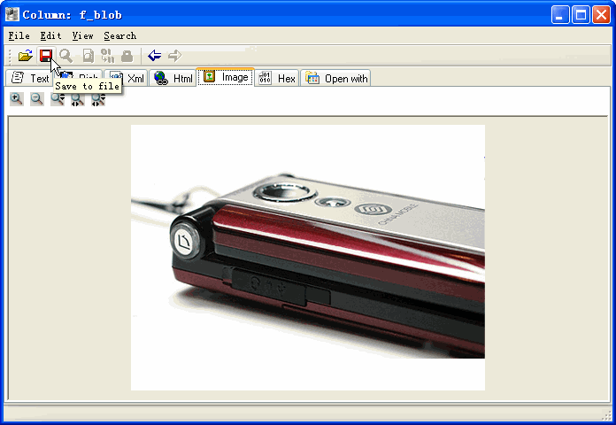 DB2 LOB Data Editor - save lob to file