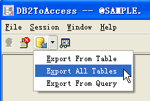 Export all tables from DB2 To Access - button