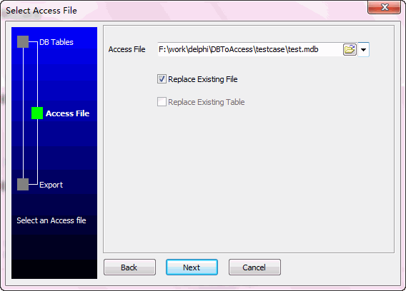 Unload Data From DB2 Schema Into Access - select Access file