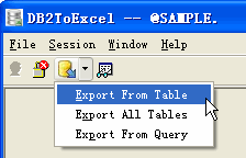 Export data from DB2 To Excel - export DB2 table button