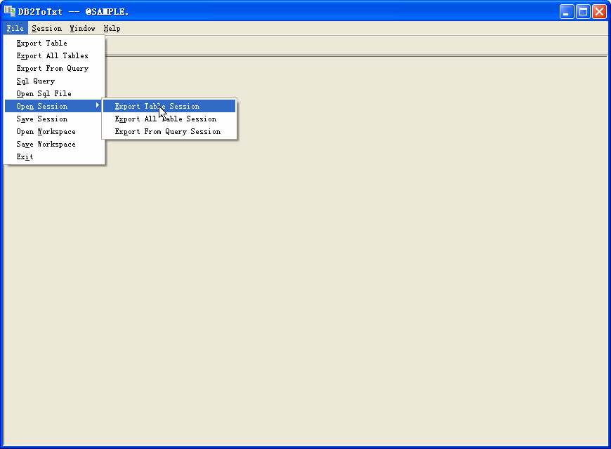 Export data from DB2 To Csv (Txt) - load session button