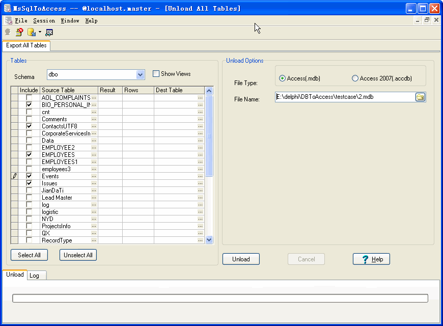 Export data from Sql Server To Access - config export Sql Server tables