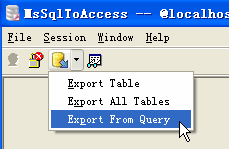 Export data from Sql Server To Access - export Sql Server query button