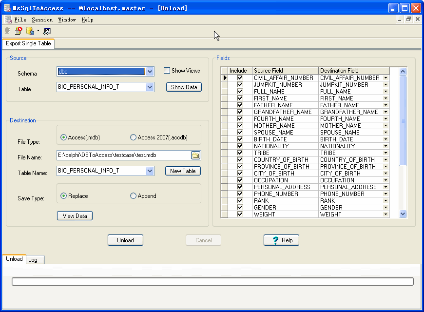 MS SQL Server To Access - config