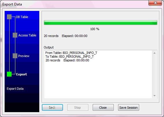 Export MS SQL Server to Access wizard - export