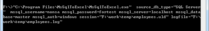 MS SQL Server To Excel command line