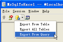 Export Data From MS SQL Server Query Results To Excel Sheet - export MS SQL Server query button