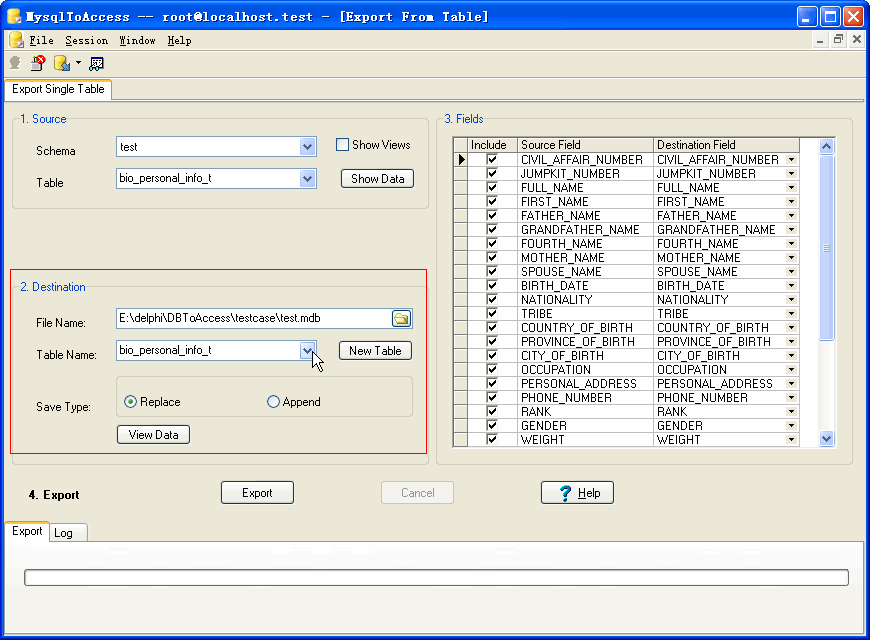 Transfer Mysql To Access - choice Access table