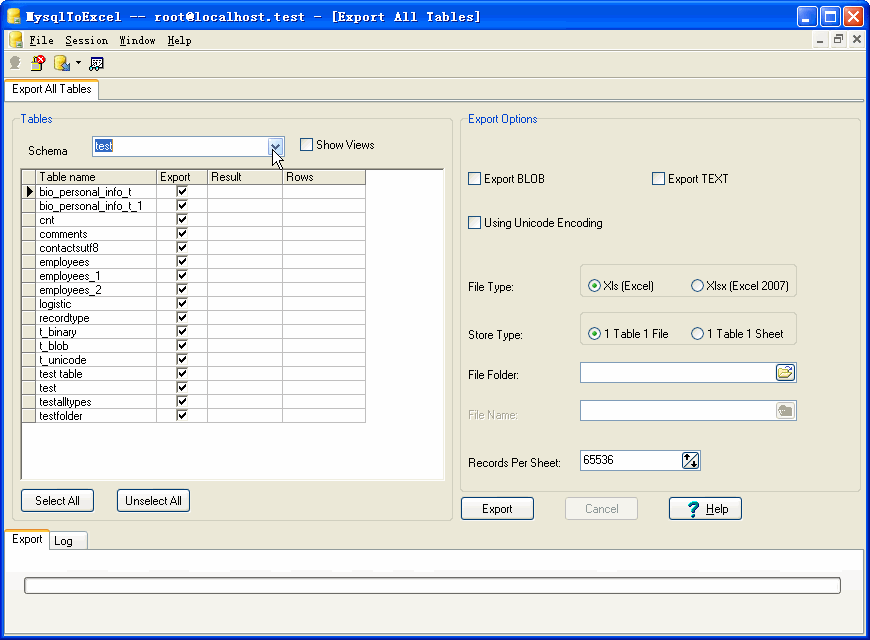 Bulk/Batch Export Mysql Tables Data To Excel - form