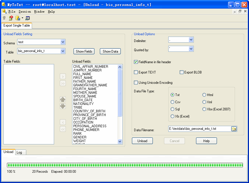 Export data from Mysql To Csv (Txt) - export by session