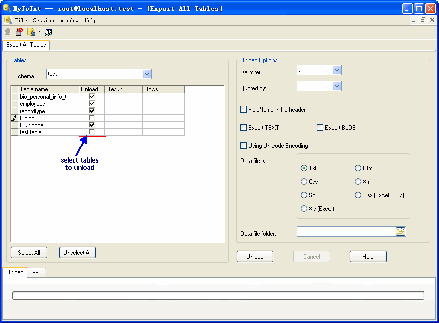 Bulk/Batch export Mysql all tables - select export Mysql tables