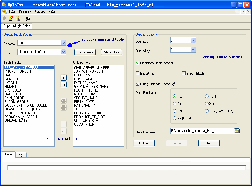Export data from Mysql To Csv (Txt) - export Mysql table config