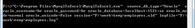 Oracle To Excel command line