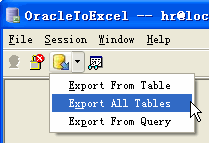 Export data from Oracle To Excel - export all Oracle tables button