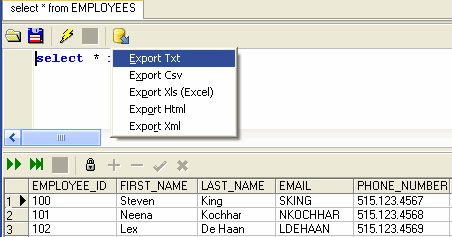 unload sql result