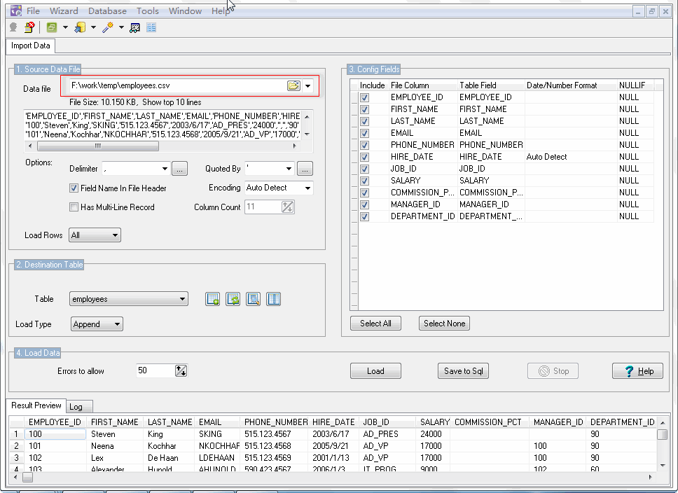 Import data from Csv (Txt) to Access - select csv file