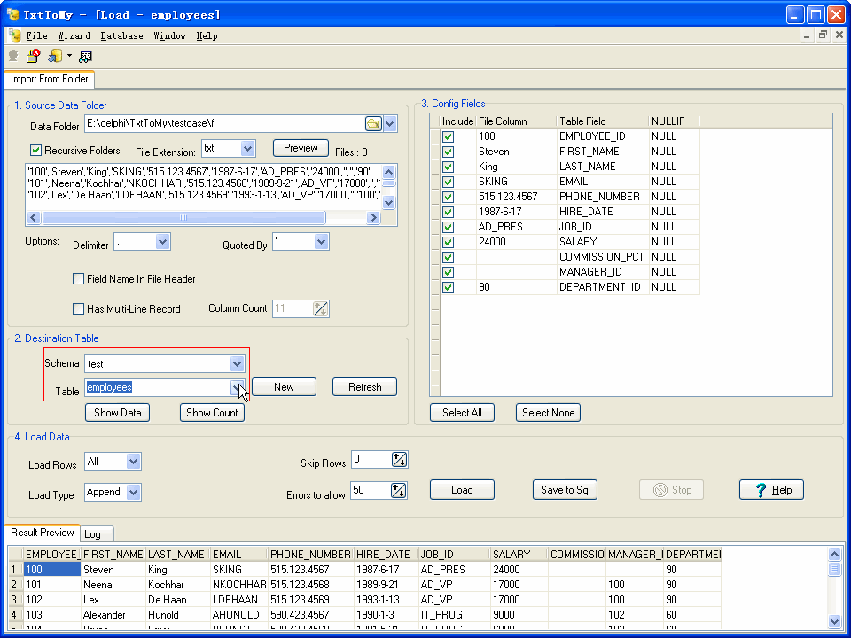 Bulk Import Data From CSV Files To Mysql - select mysql table