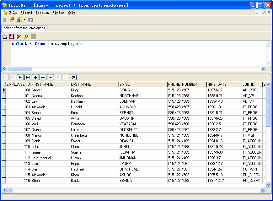 Csv (Txt) To Mysql - show Mysql table