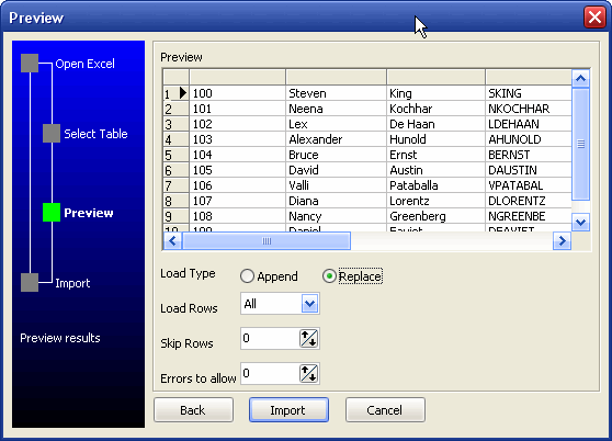 Import Data From Csv (Txt) To Sql Server - preview