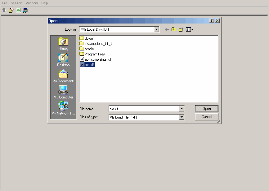 Import Data From Excel To DB2 - load session file