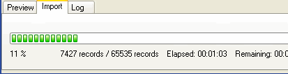 Excel To Access - display progress, click for detail