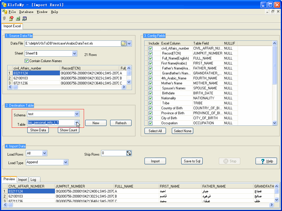 Import Data From Excel To Mysql - select mysql table
