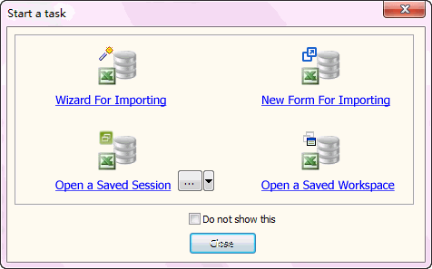 Import Data From Excel To Mysql - Task Window