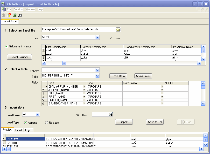 import unicode data to oracle
