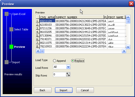 Excel to sql server wizard - preview