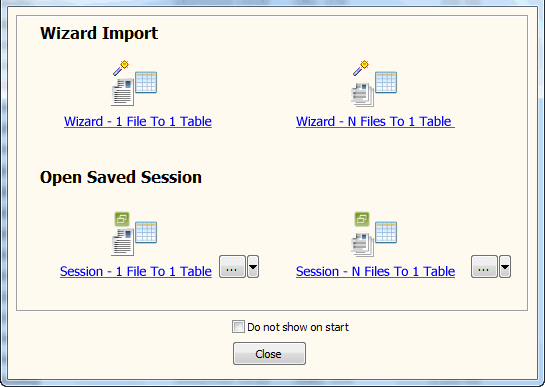 Batch import XML files data To SQL Server - task window
