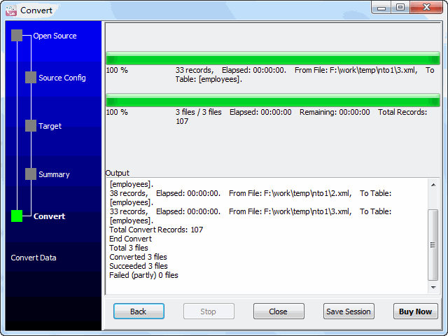 Batch copy XML files data To SQL Server - import data