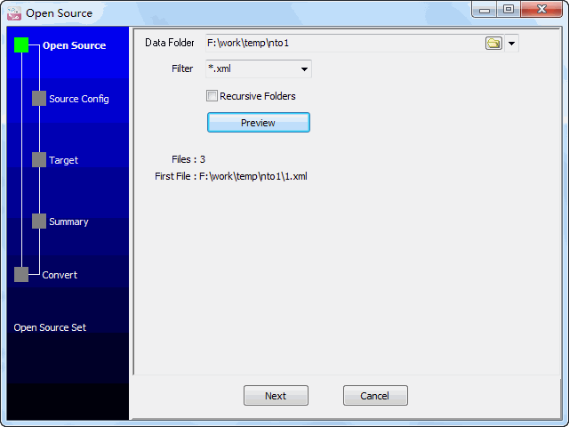 Batch import XML files data To SQL Server - select a folder