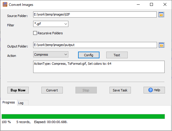 Batch compress GIF files - convert format