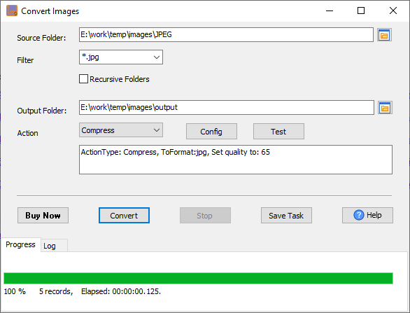 Batch compress JPEG files - convert format